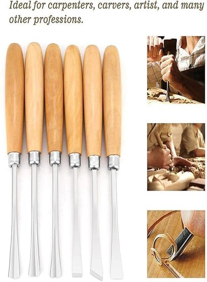 ADOERE مجموعة أزاميل نحت الخشب من أدويري، 6 قطع، أدوات يدوية احترافية لأعمال النجارة والنحت، إزميل حاد لأعمال النجارة للنجارين - Image 5